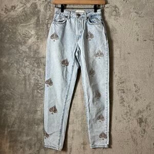 One Teaspoon Legends High Waist Straight Leg Denim Mom Jeans Size 24 Spades